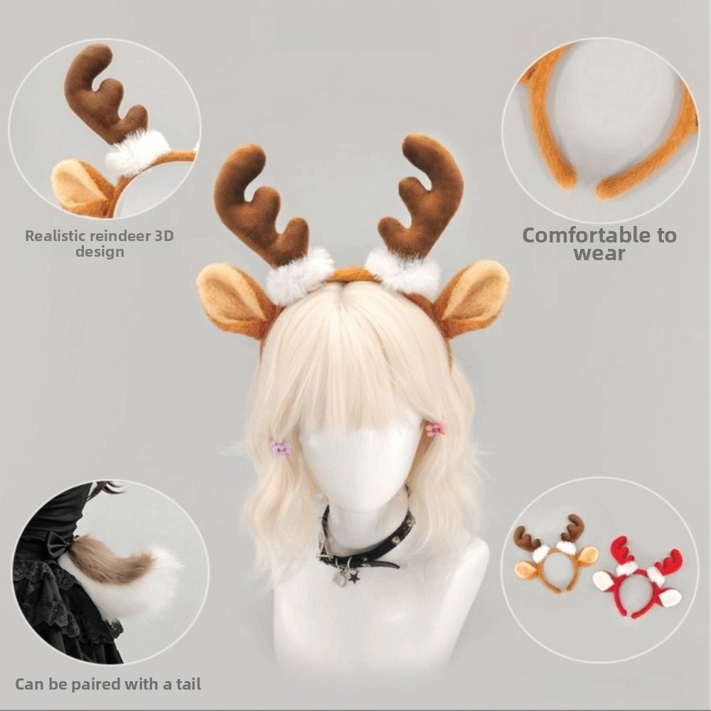 Plush Antler Headband Cute Fes - Reindeer Antlers Headband ulasan dan harga