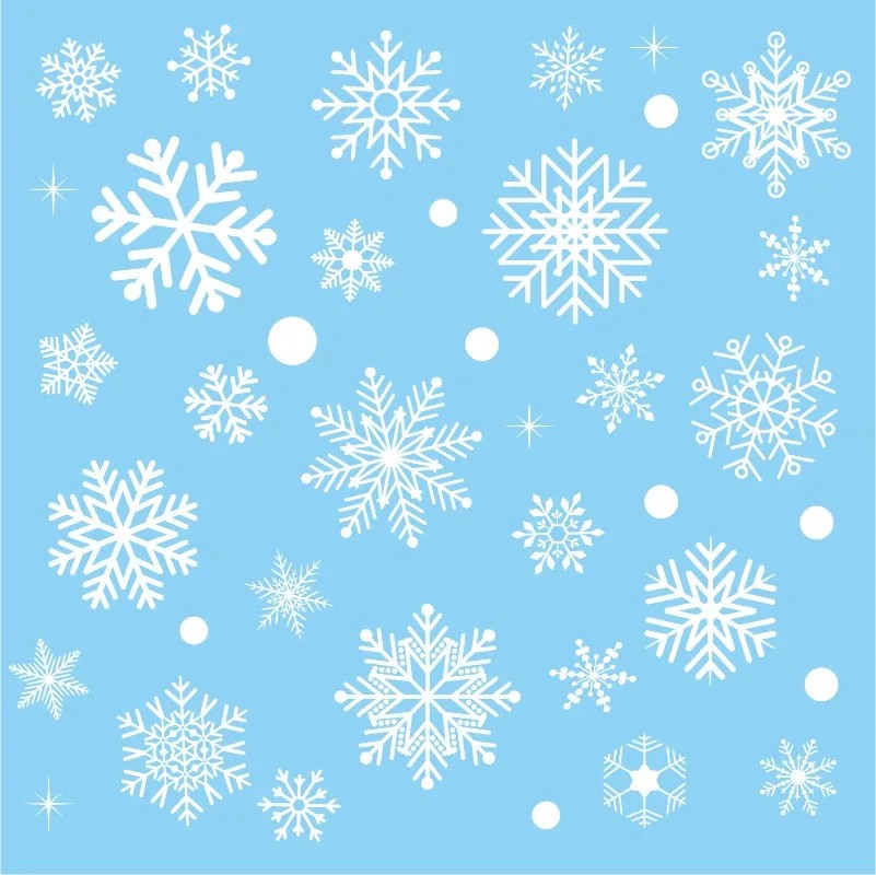 christmas window clings snowfl - Snowflake Window Decal ulasan dan harga