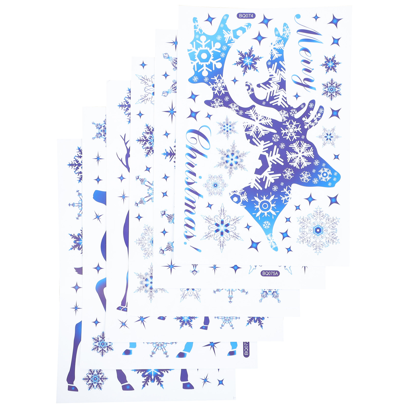 6 Sheets Snow Flake Window Dec - Snowflake Window Decal ulasan dan harga