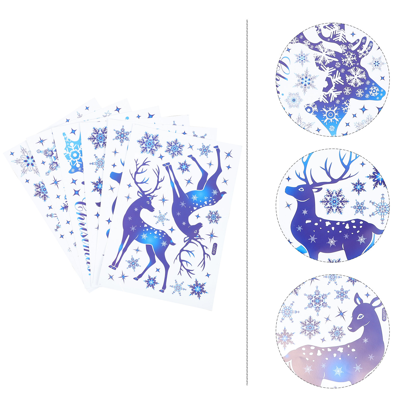 6 Sheets Snow Flake Window Dec - Snowflake Window Decal ulasan dan harga